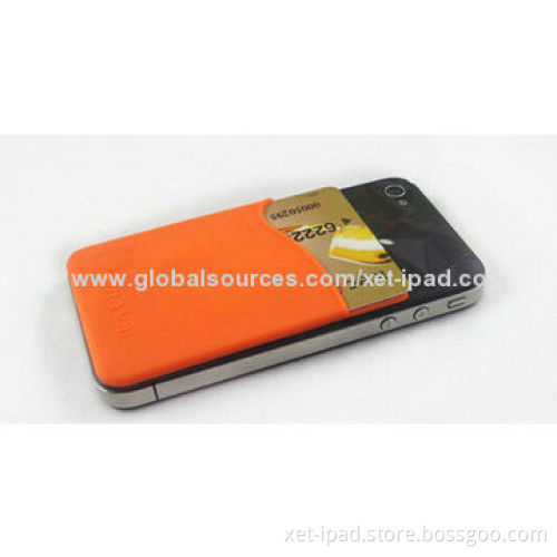 Mobile Phone Card Pockets, Made of Silicone Material